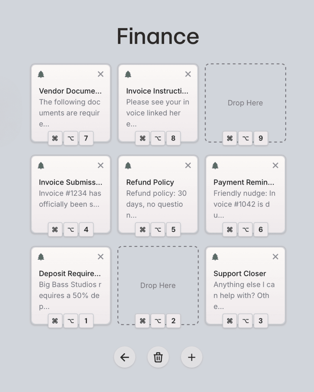 Nestwig's Nest — snippets tidy and titled inside the desktop app